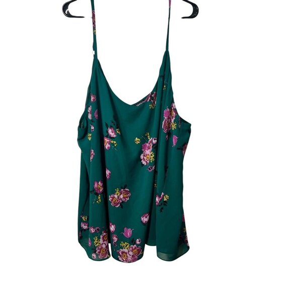 Torrid Womens Plus Size 5 Green Floral Sleeveless Camisole Top Adjustable Straps - Picture 4 of 6